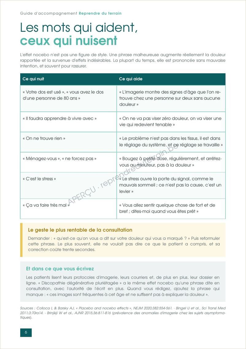 Page 6, les mots qui aident, ceux qui nuisent