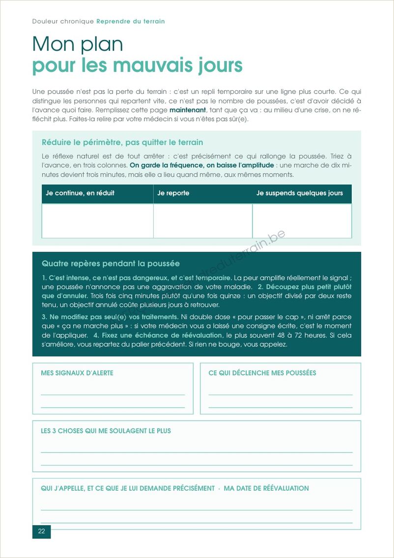 Page 22, le plan pour les mauvais jours
