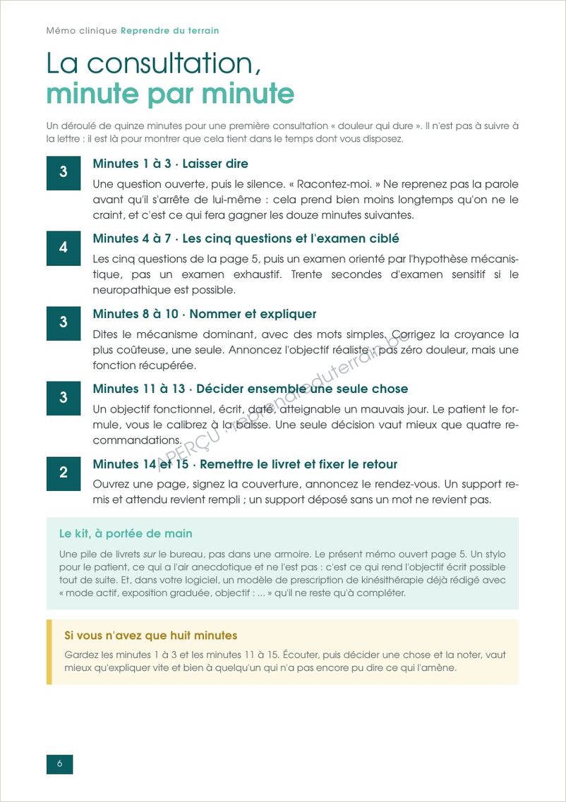 Page 6, la consultation minute par minute